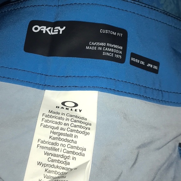 NWT OAKLEY Blue Channel Floral Board Shorts Swim trunk Hawaiian 4 way stretch - Picture 6 of 11